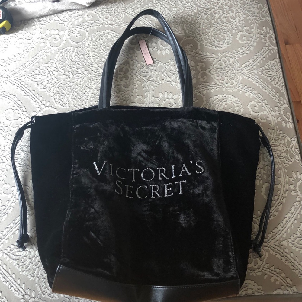 Victoria’s Secret velour black handbag bag